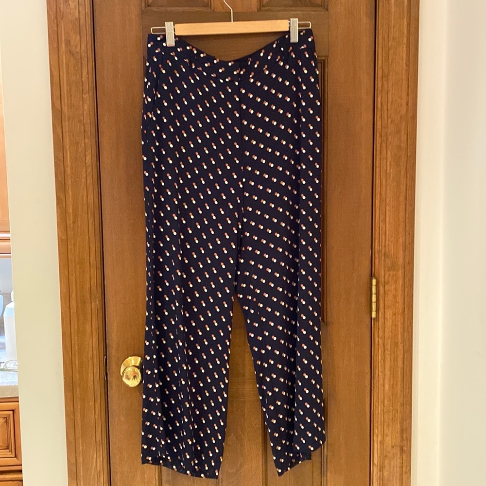 Beautiful navy wide leg with polka dots from Ann Taylor.
